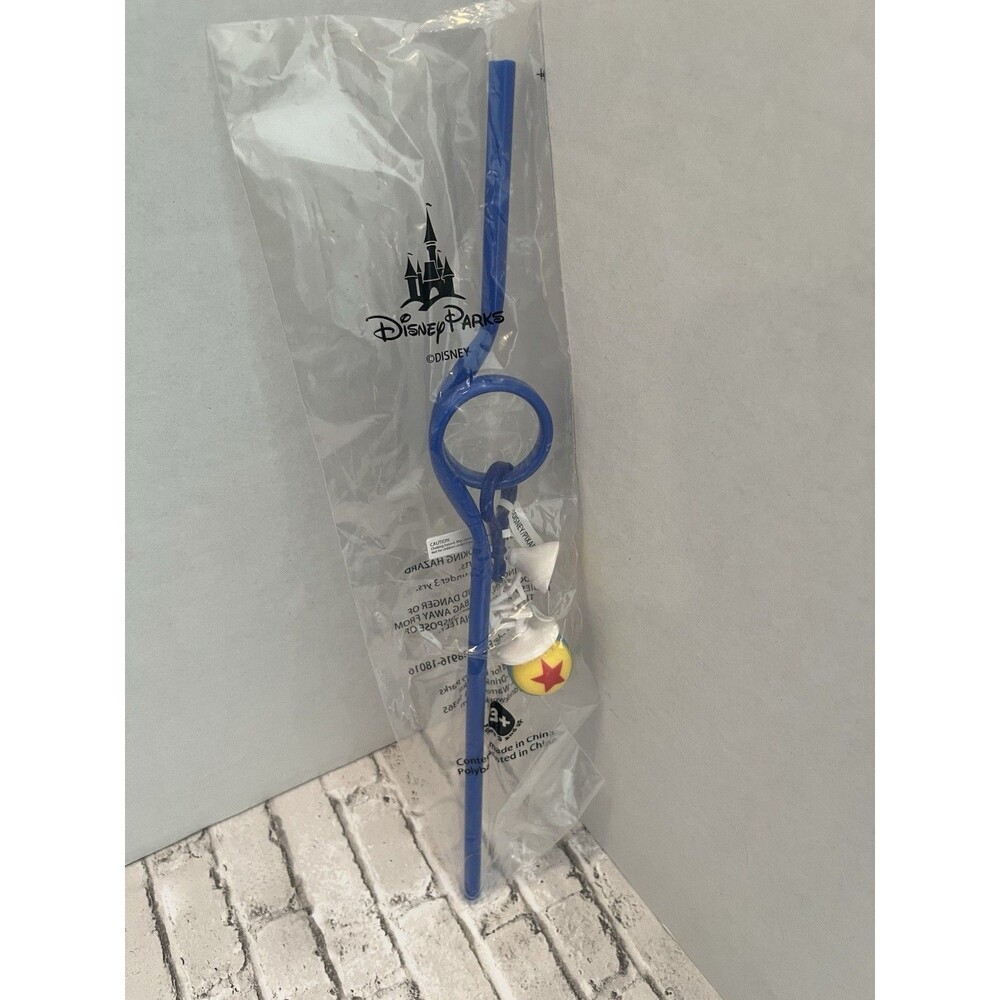 Disney Pixar Luxo Ball & Lamp Crazy Straw + Keychain Clip Toy Story